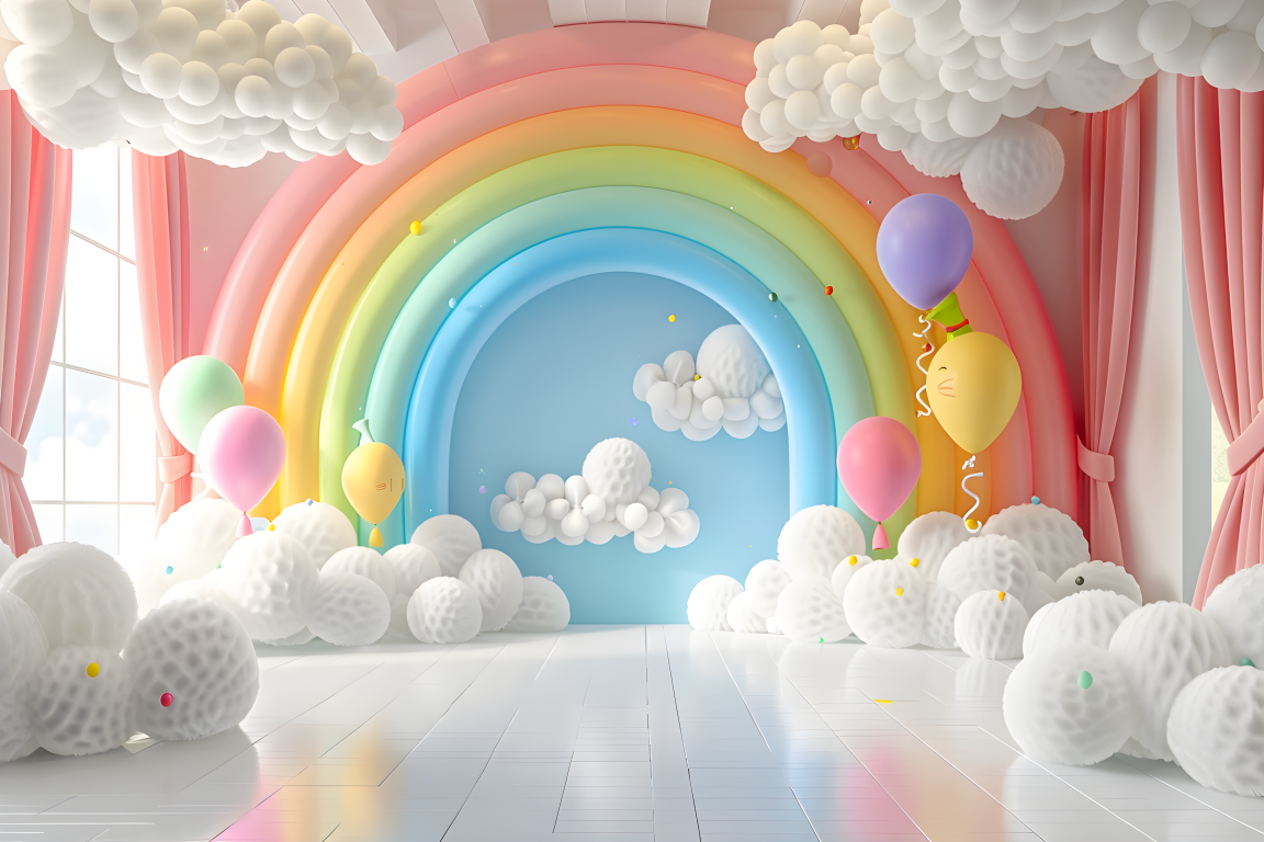 Beautifull Multicolour Rainbow Theme 11 - Backdrop Imperia Printed Backdrop