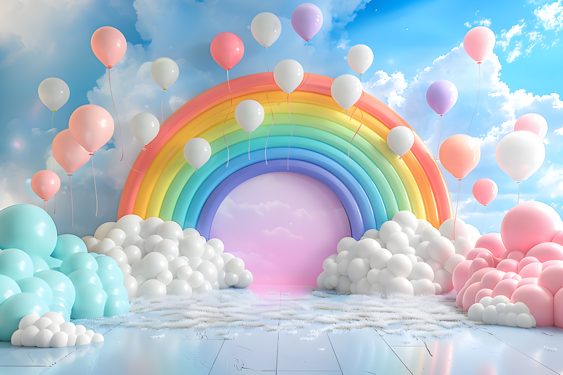 Beautifull Multicolour Rainbow Theme 19 - Backdrop Imperia Printed Backdrop