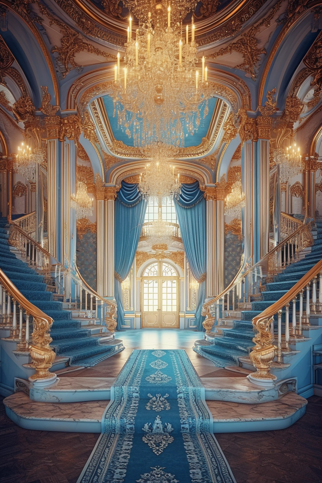 Beautifull Blue Luxury Theme For Model Shoot - Backdrop Imperia Printed Backdrop