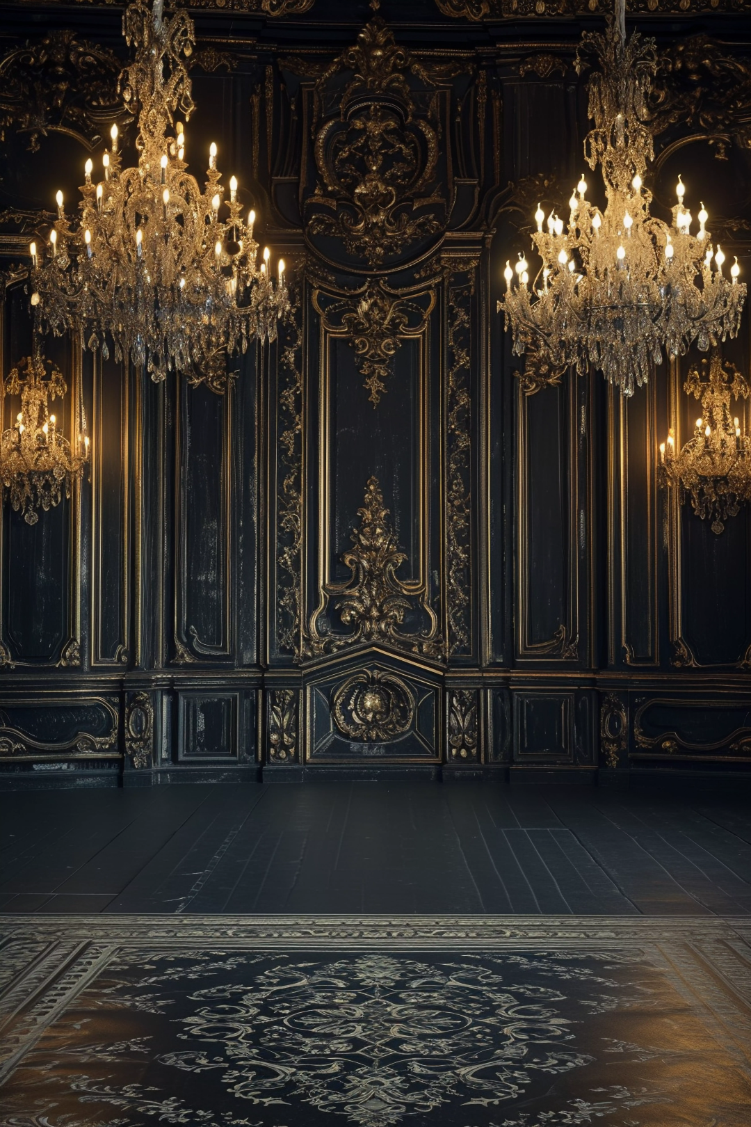 Black Dark Luxury Theme For Model Shoot - Backdrop Imperia Printed Backdrop
