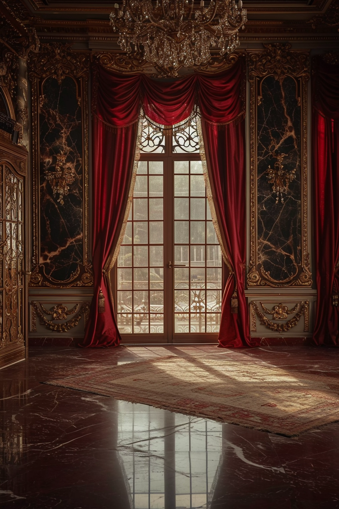 Dark Red Luxury Theme For Model Shoot - Backdrop Imperia Printed Backdrop