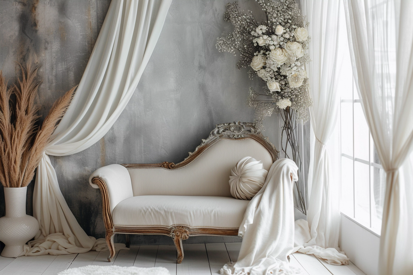 Classic White Vintage Theme 17 - Backdrop Imperia Printed Backdrop