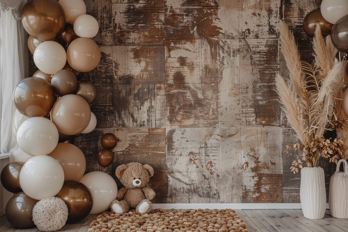 Cute Teddy Kids Boho Theme 12 - Backdrop Imperia Printed Backdrop