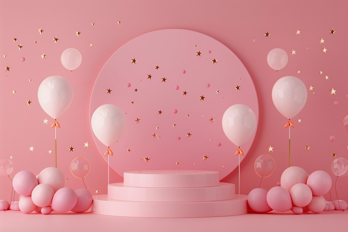Beautifull Pink Kids Theme 2 - Backdrop Imperia Printed Backdrop