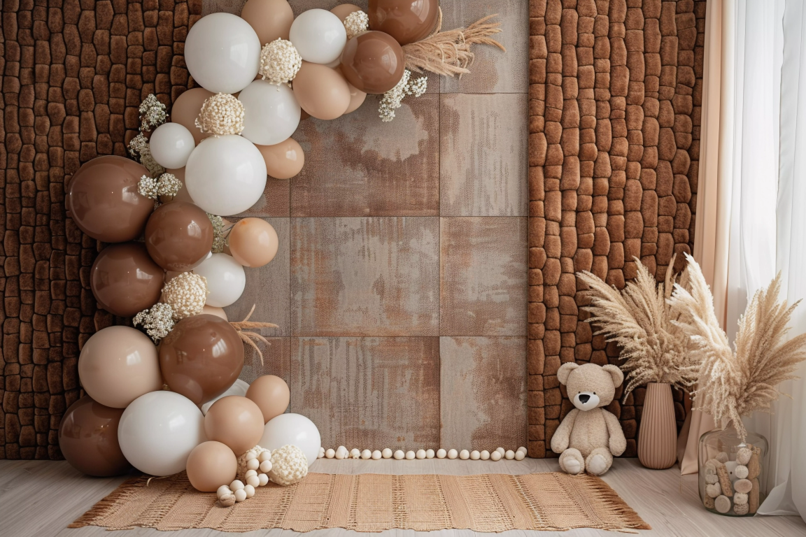 Cute Teddy Kids Boho Theme 18 - Backdrop Imperia Printed Backdrop