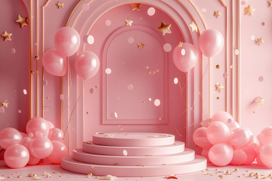 Beautifull Pink Kids Theme 3 - Backdrop Imperia Printed Backdrop