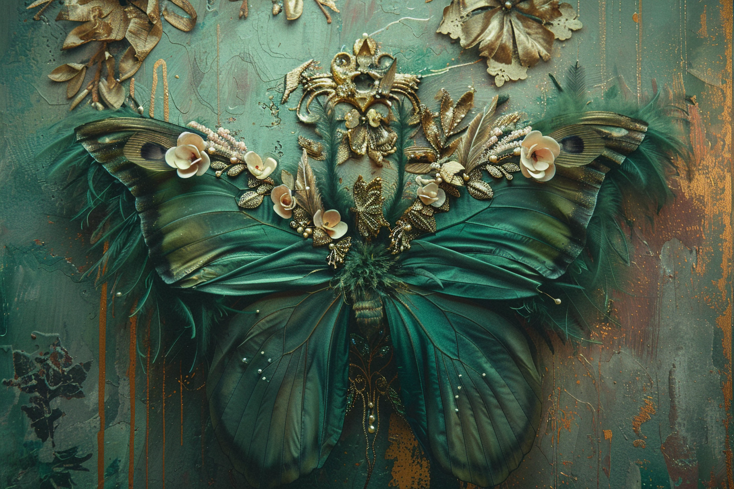 Green Butterfly Wings Theme 8 - Backdrop Imperia Printed Backdrop