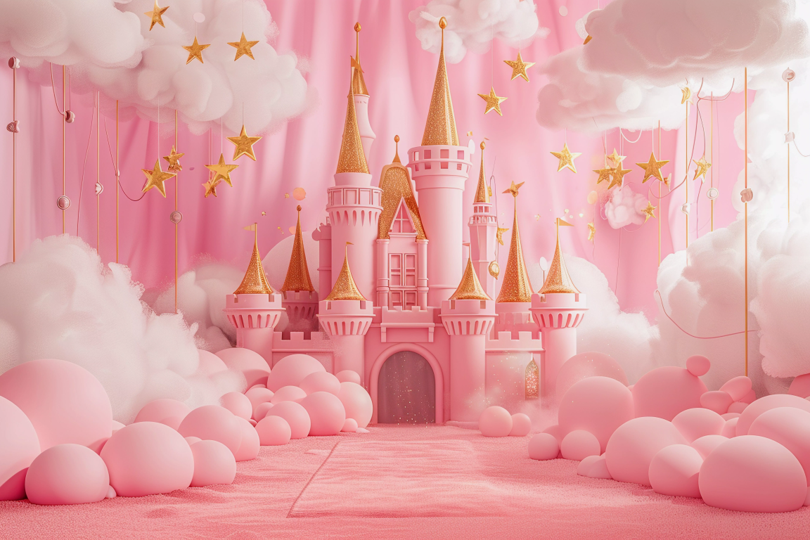Beautifull Pink Kids Theme 6 - Backdrop Imperia Printed Backdrop