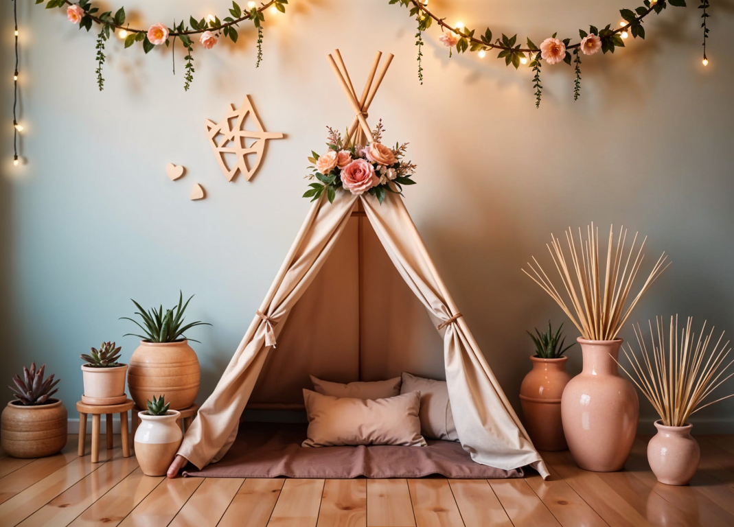 Beautiful Multicolour Tent House Theme For Kids - Backdrop Imperia Printed Backdrop
