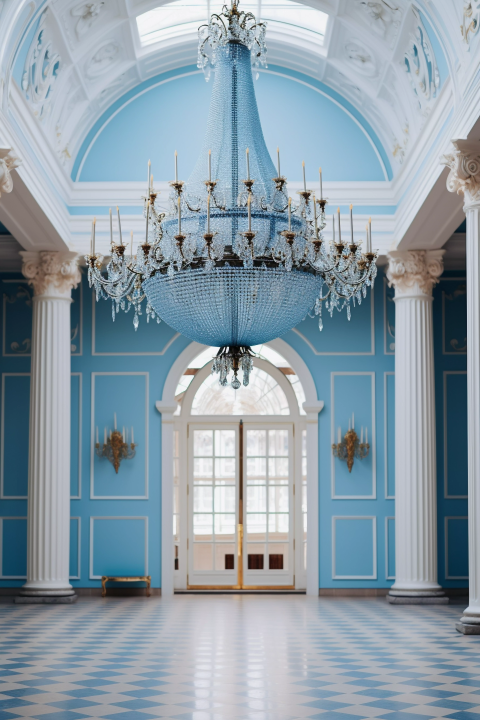 Light Blue chandelier Theme For Model Shoot - Backdrop Imperia Printed Backdrop