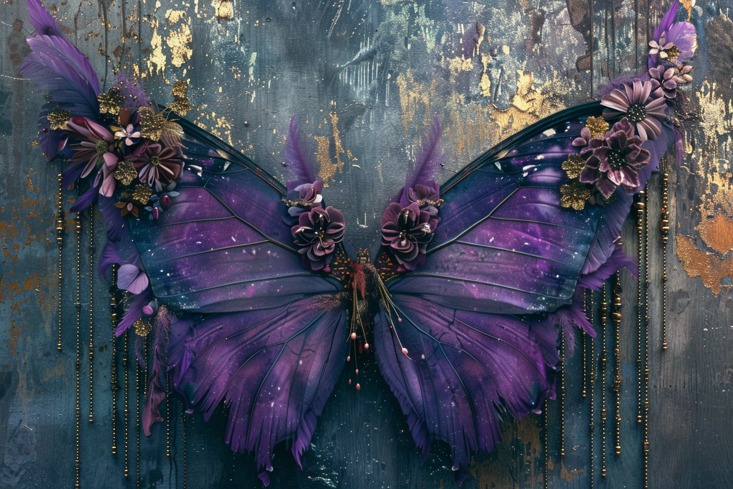 Purple Butterfly Wings Theme 15 - Backdrop Imperia Printed Backdrop