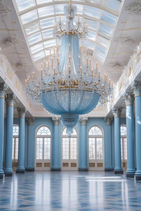Elegant Blue chandelier Theme For Model Shoot - Backdrop Imperia Printed Backdrop