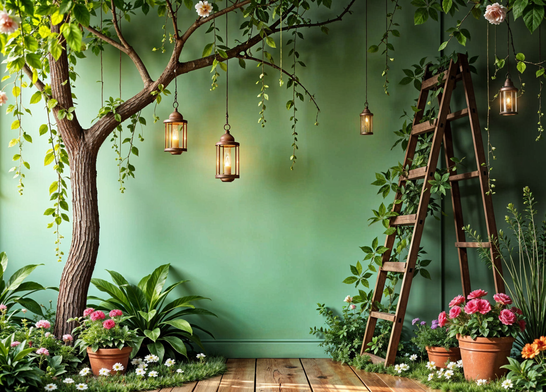 Elegant Green Theme For Kids - Backdrop Imperia Printed Backdrop