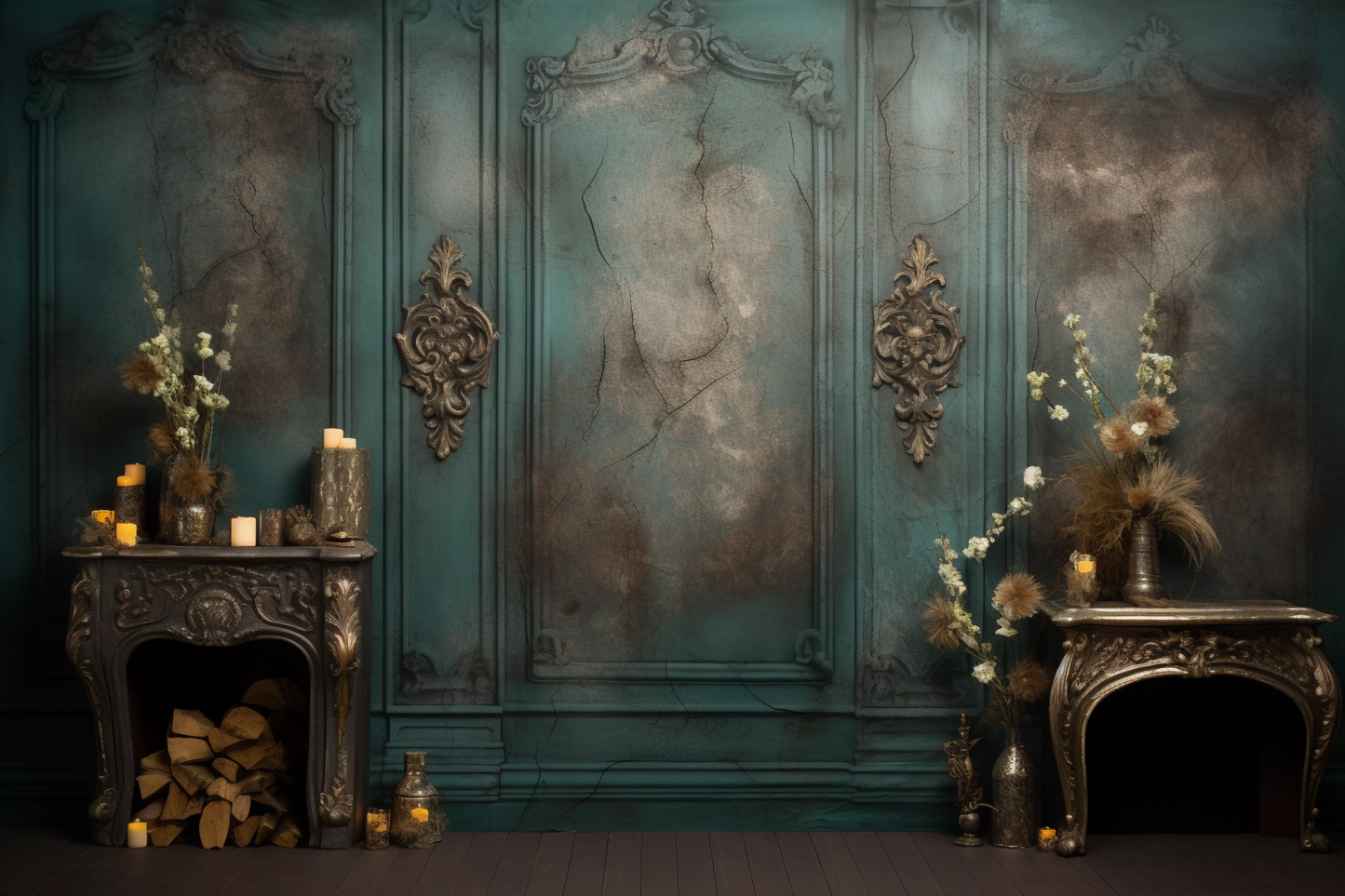 Classic Green Vintage Theme 22 - Backdrop Imperia Printed Backdrop