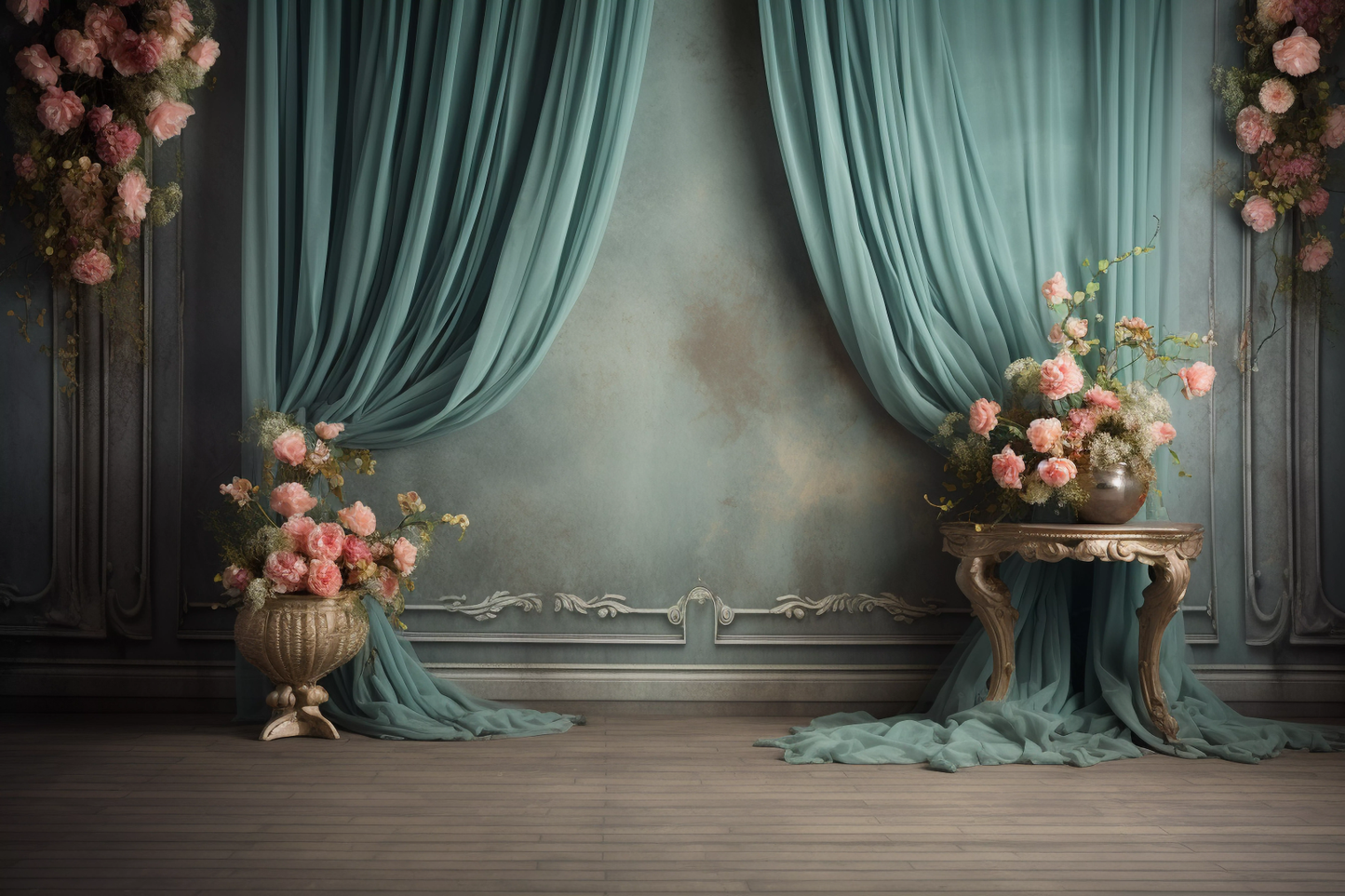 Classic Green Vintage Theme 30 - Backdrop Imperia Printed Backdrop