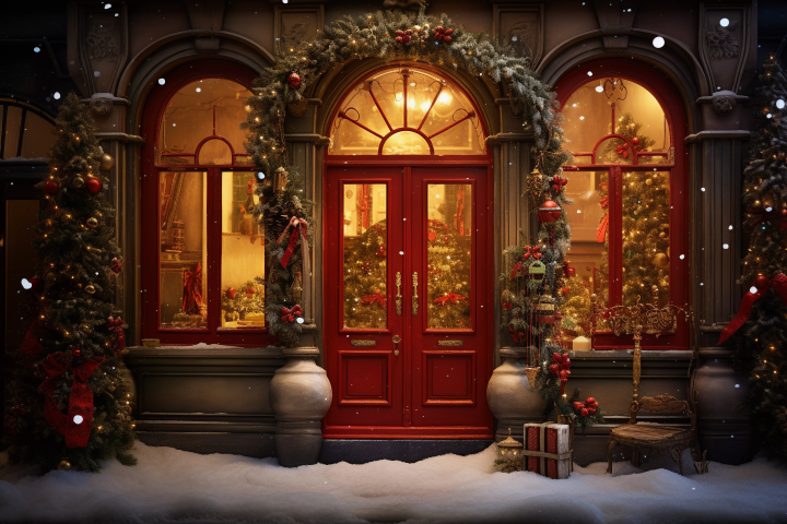 Beautifull Red Door Theme - Backdrop Imperia Printed Backdrop