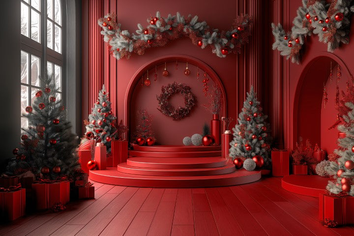 Shimmering Gold Christmas Theme - Backdrop Imperia Printed Backdrop