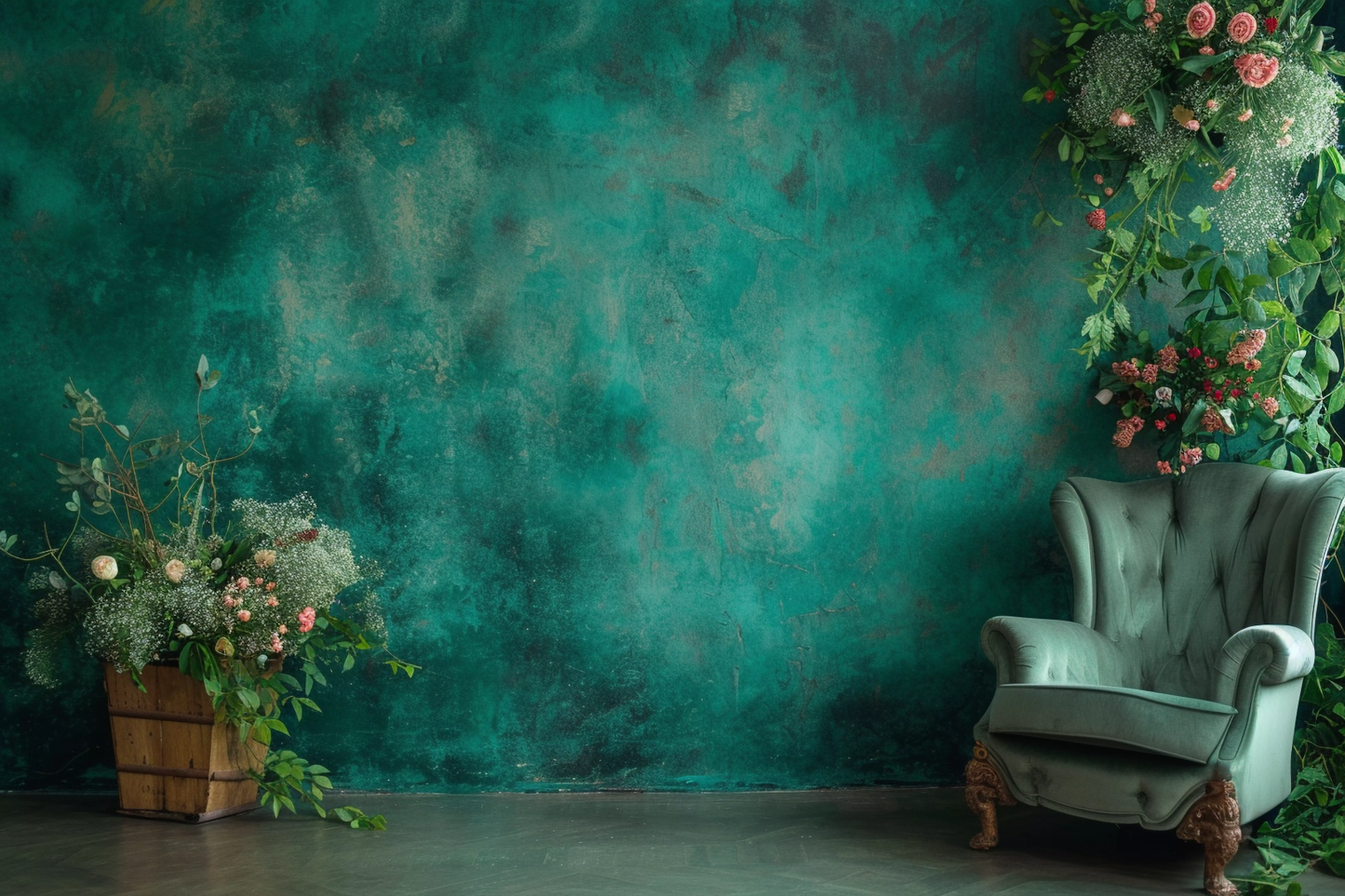 Classic Green Vintage Theme 38 - Backdrop Imperia Printed Backdrop