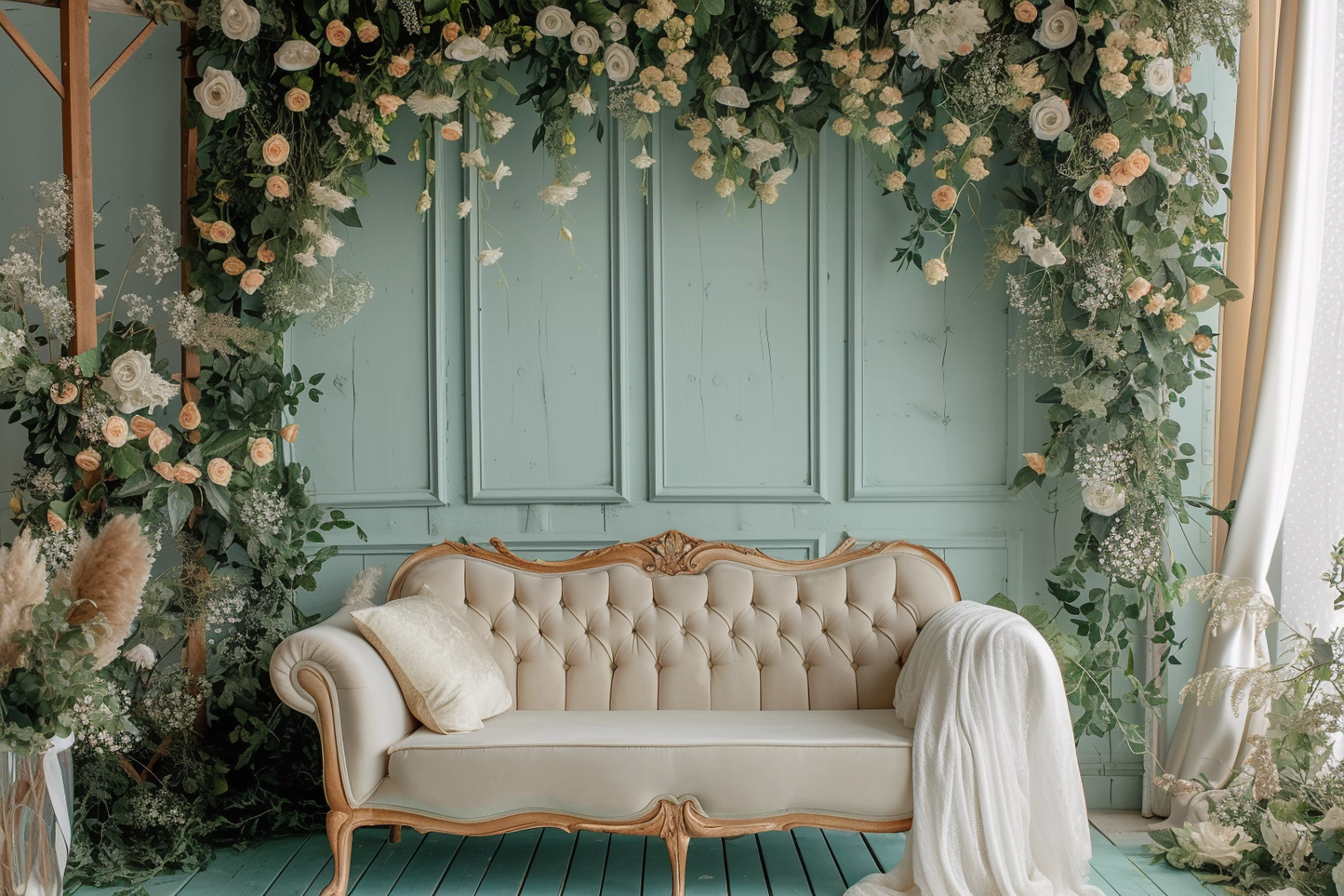 Classic Light Green Vintage Theme 39 - Backdrop Imperia Printed Backdrop