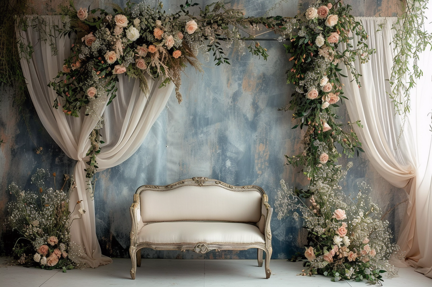 Classic Blue Vintage Theme 3 - Backdrop Imperia Printed Backdrop