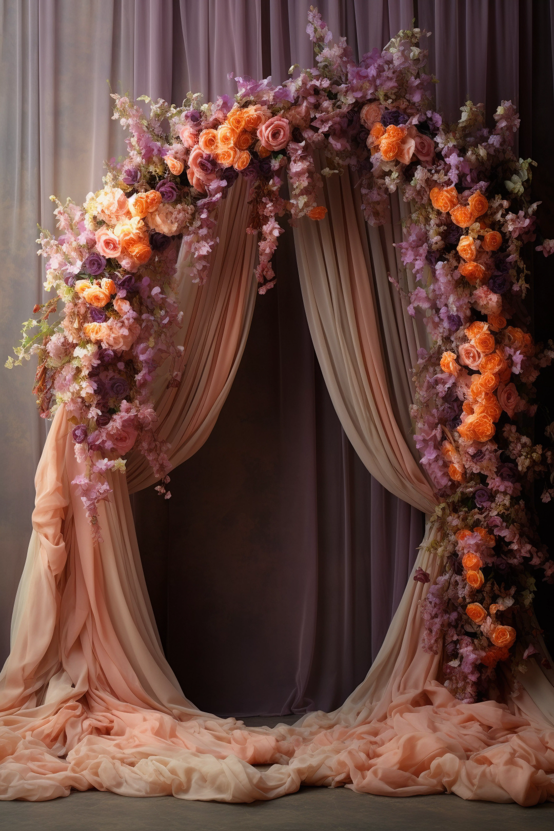 Multicolour Decorated Curtain Theme 2 - Backdrop Imperia Printed Backdrop