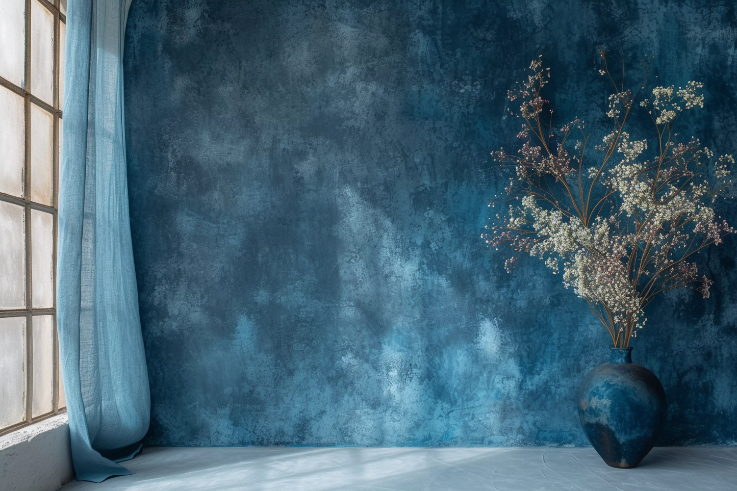 Classic Blue Vintage Theme 54 - Backdrop Imperia Printed Backdrop