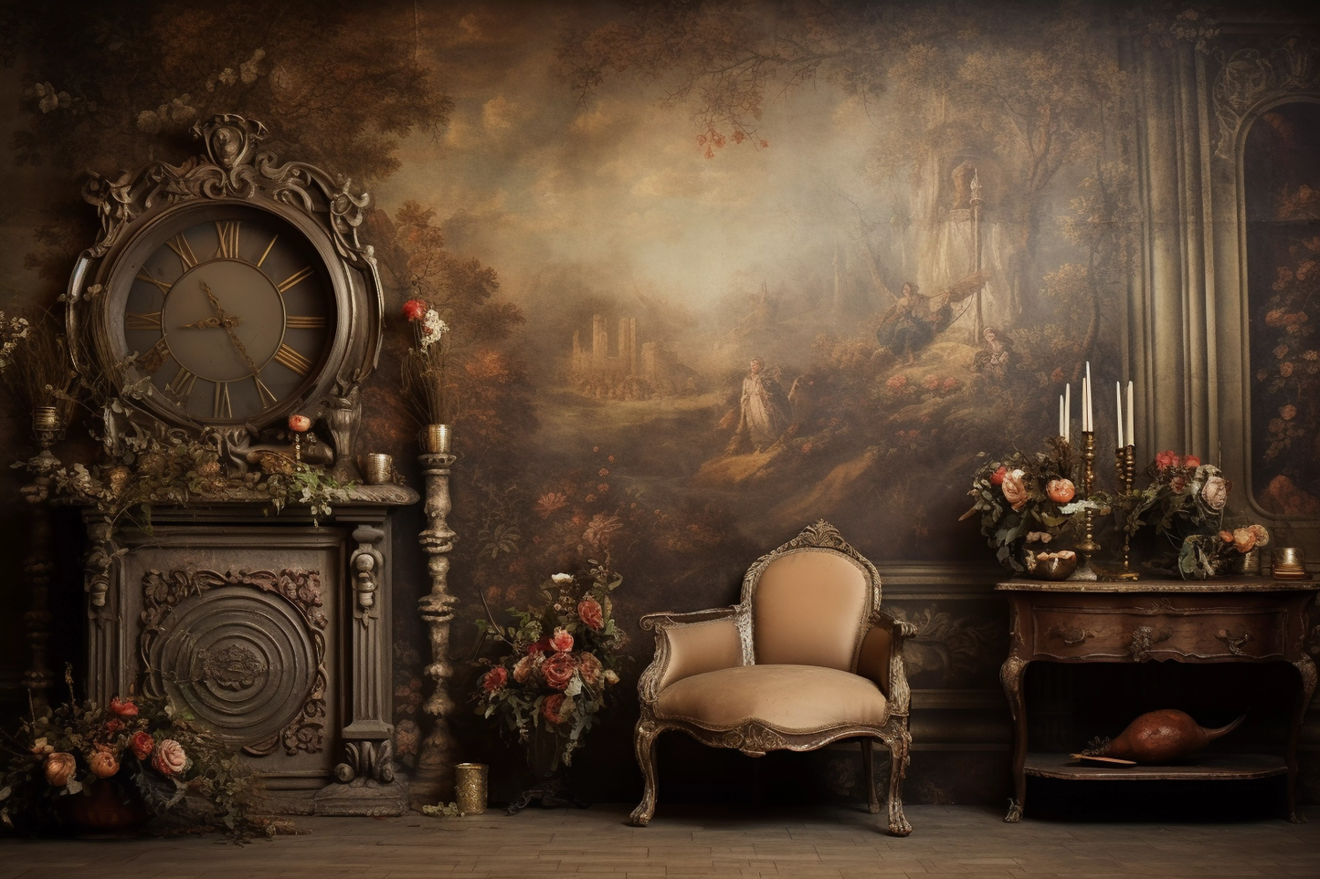 Classic Brown Vintage Theme 56 - Backdrop Imperia Printed Backdrop