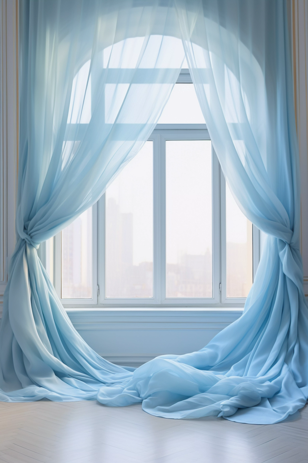 Simple Blue Curtain Theme - Backdrop Imperia Printed Backdrop