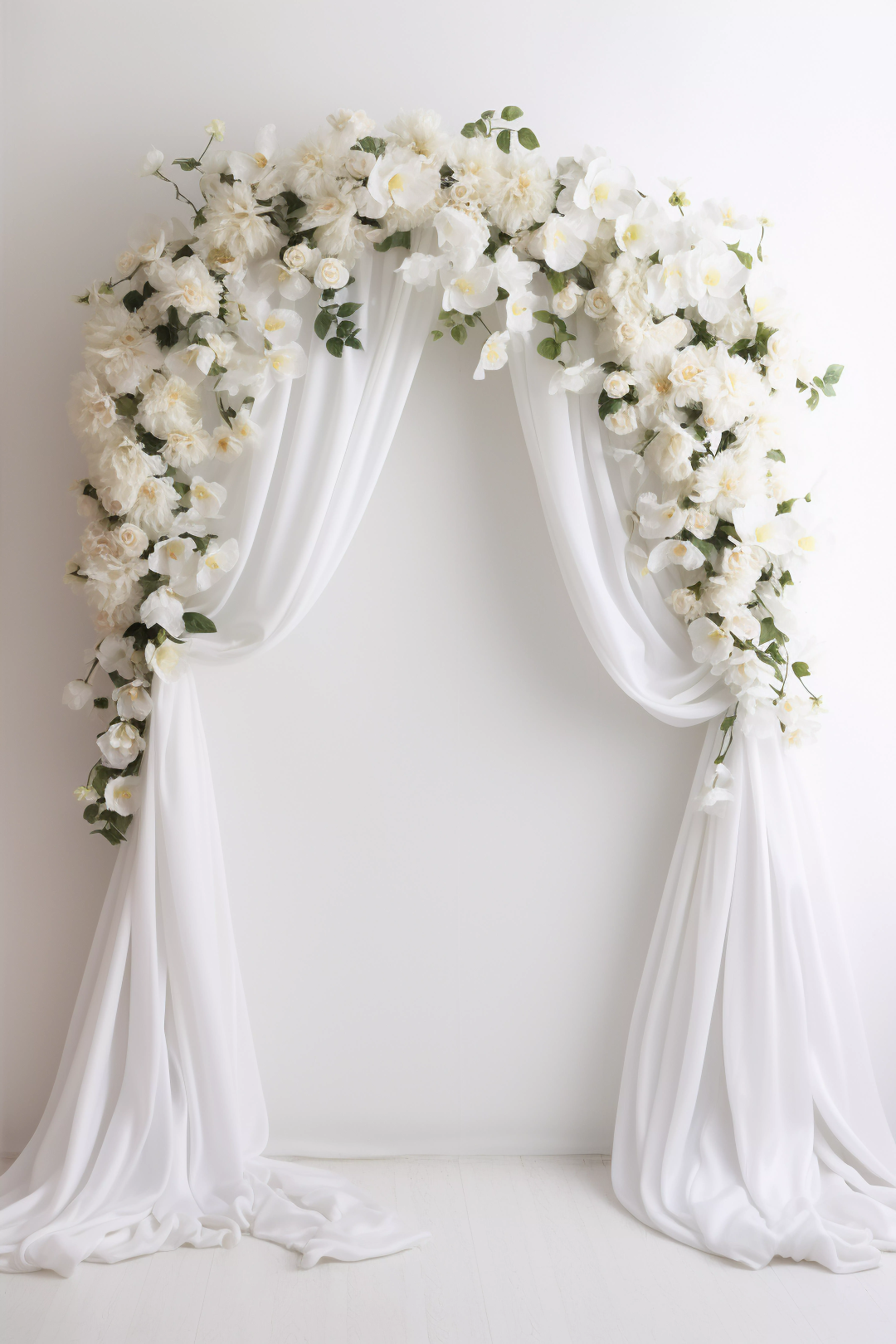 Simple White Curtain Theme - Backdrop Imperia Printed Backdrop