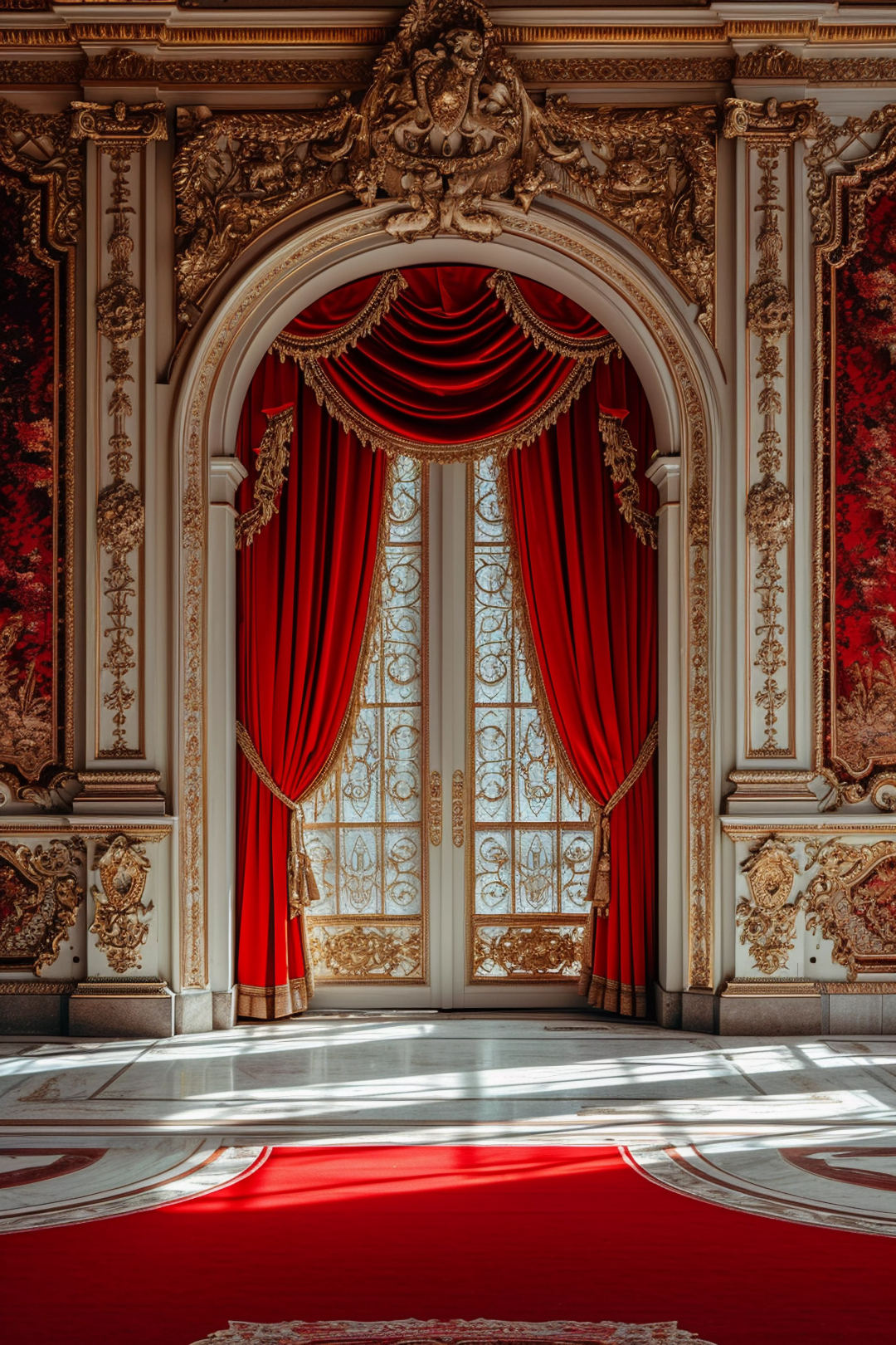 Red & Gold Luxury Theme For Model Shoot - Backdrop Imperia Printed Backdrop