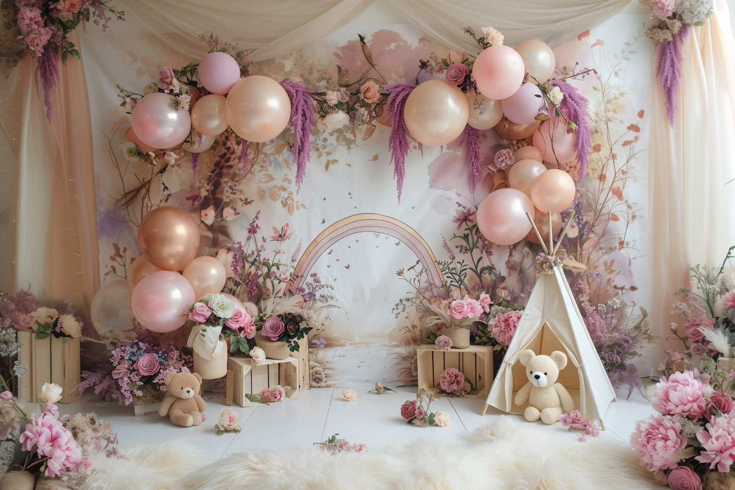 Kids Colourfull Baloon Theme 3 - Backdrop Imperia Printed Backdrop