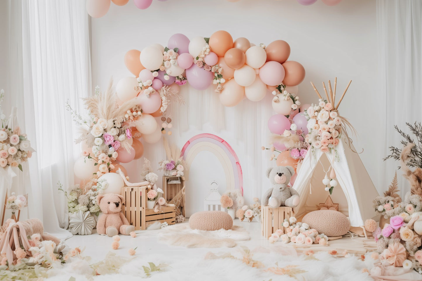 Kids Colourfull Baloon Theme 5 - Backdrop Imperia Printed Backdrop