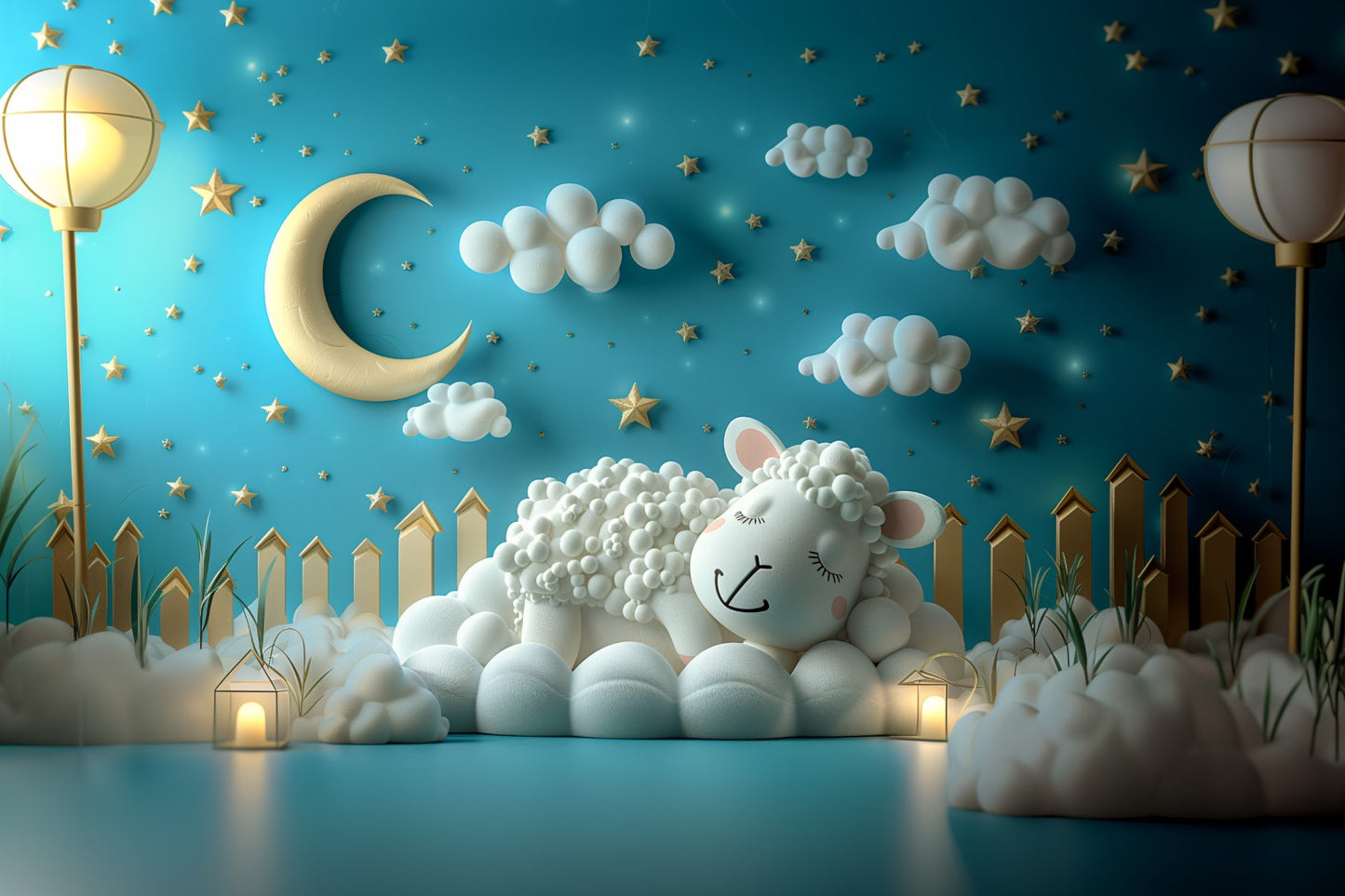 Beautifull Daylight Blue Cloud Theme For Kids - Backdrop Imperia Printed Backdrop