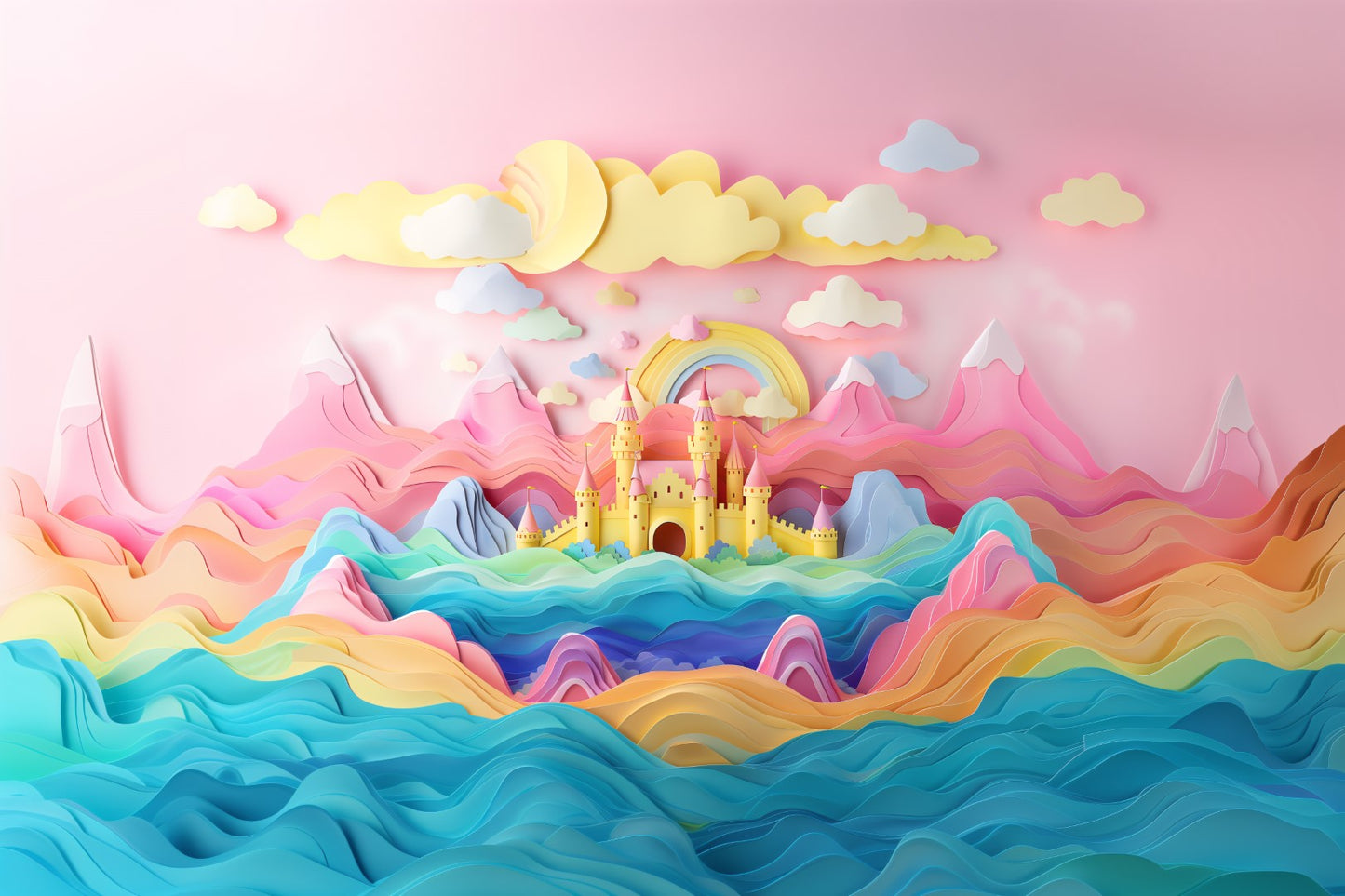 Multicolour Beautifull Theme For Kids - Backdrop Imperia Printed Backdrop