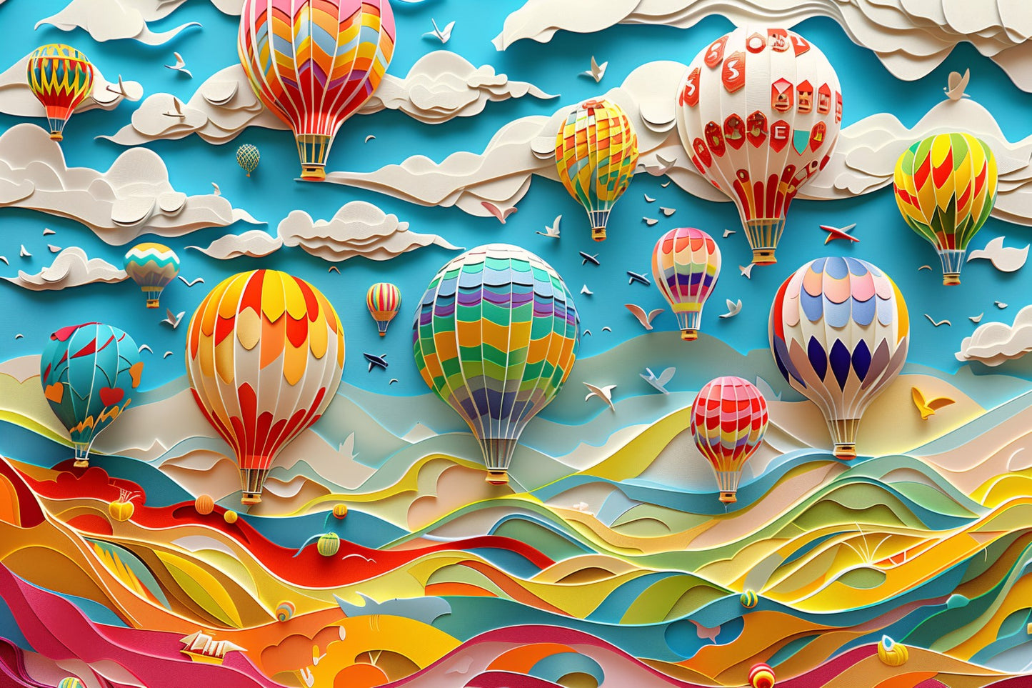 Beautifull Elegant Paraschute Coloufull Theme For Kids - Backdrop Imperia Printed Backdrop