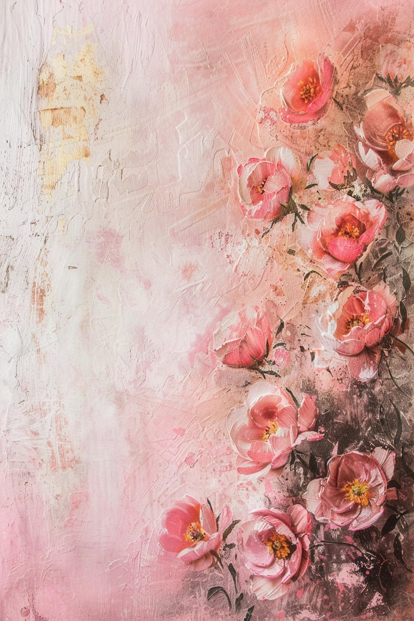 Beautiful Pink Floral Backdrop For Maternity Shoot - Backdrop Imperia Printed Backdrop