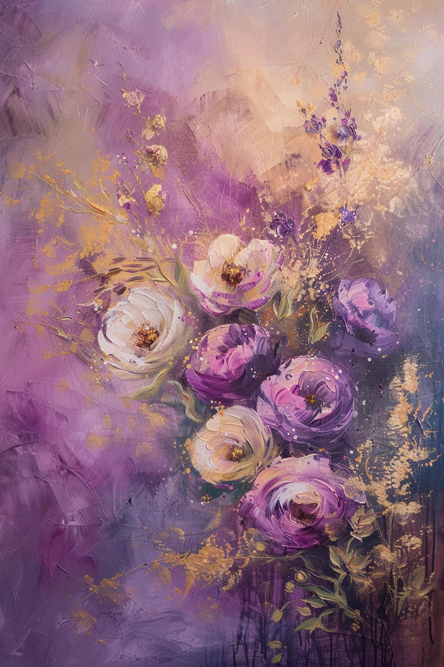 Beautiful Purple Floral Backdrop For Maternity Shoot - Backdrop Imperia Printed Backdrop
