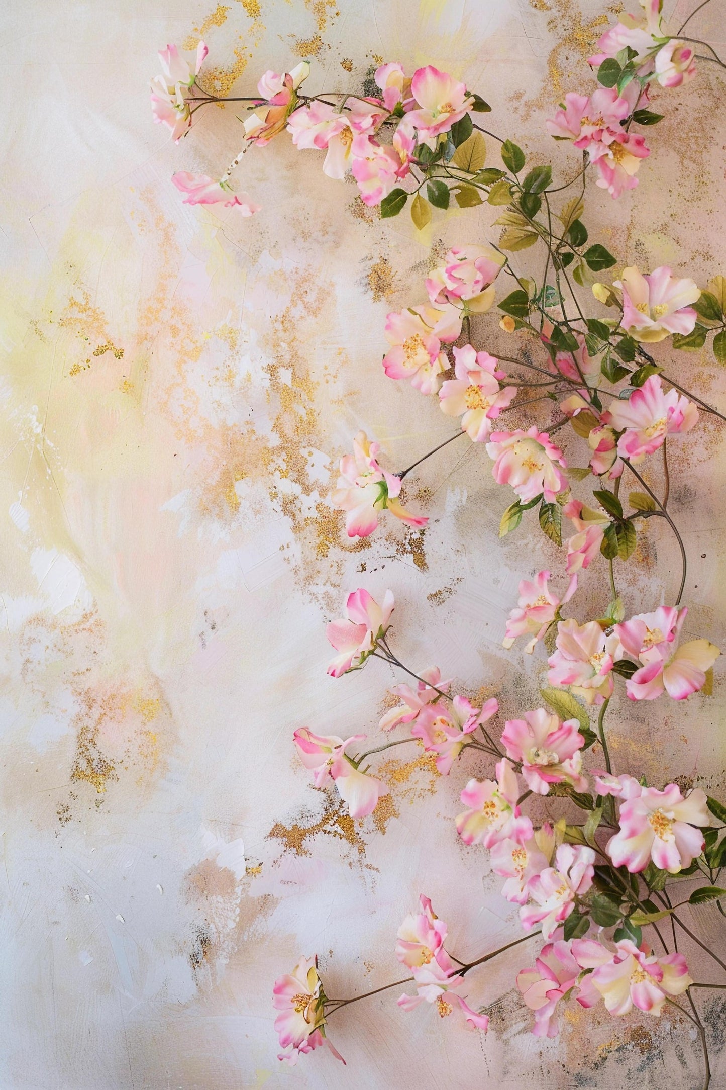 Beautiful Beige Floral Backdrop For Maternity Shoot - Backdrop Imperia Printed Backdrop