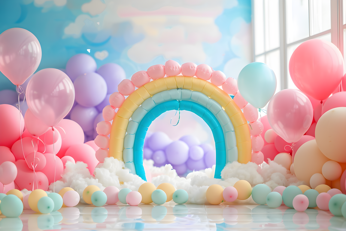 Beautifull Multicolour Rainbow Theme 12 - Backdrop Imperia Printed Backdrop