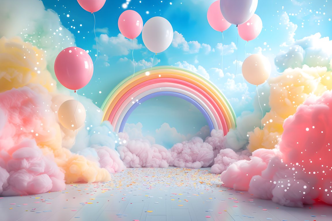 Beautifull Multicolour Rainbow Theme 14 - Backdrop Imperia Printed Backdrop