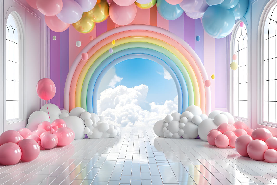 Beautifull Multicolour Rainbow Theme 1 - Backdrop Imperia Printed Backdrop