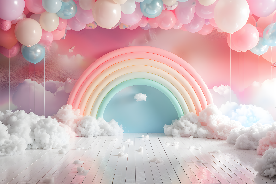 Beautifull Multicolour Rainbow Theme 20- Backdrop Imperia Printed Backdrop