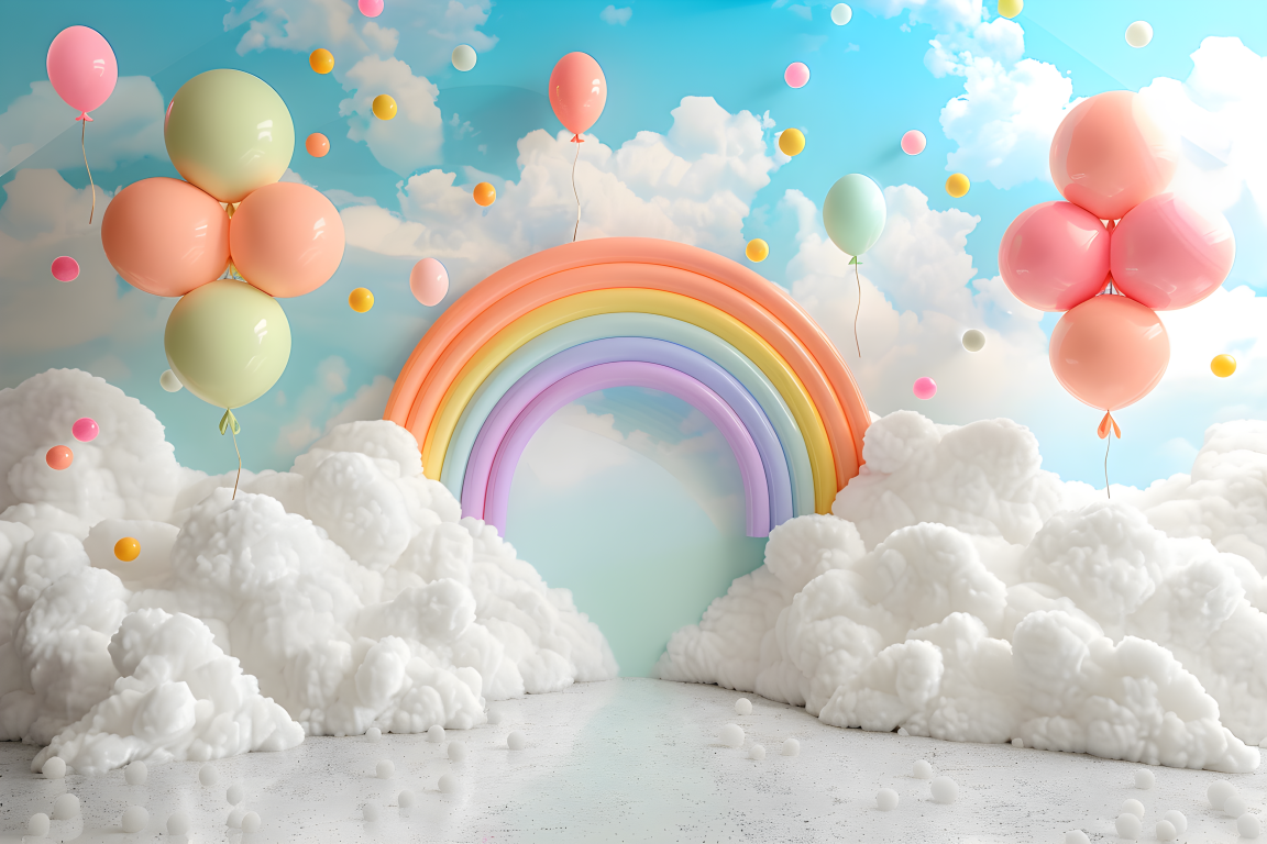 Beautifull Multicolour Rainbow Theme 28 - Backdrop Imperia Printed Backdrop