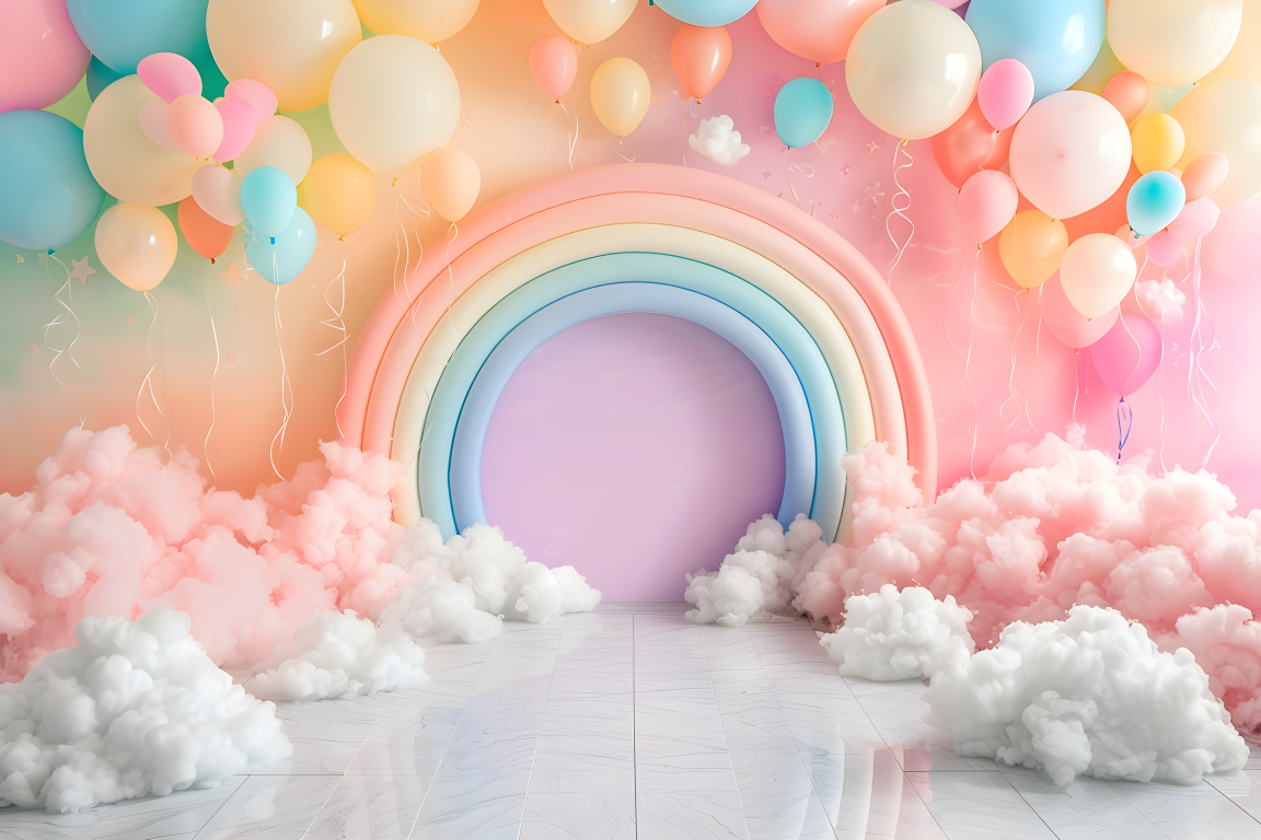 Beautifull Multicolour Rainbow Theme 5 - Backdrop Imperia Printed Backdrop