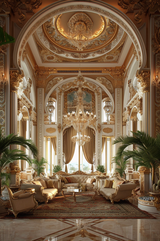 Green Luxury Livingroom Theme For Model Shoot - Backdrop Imperia Printed Backdrop