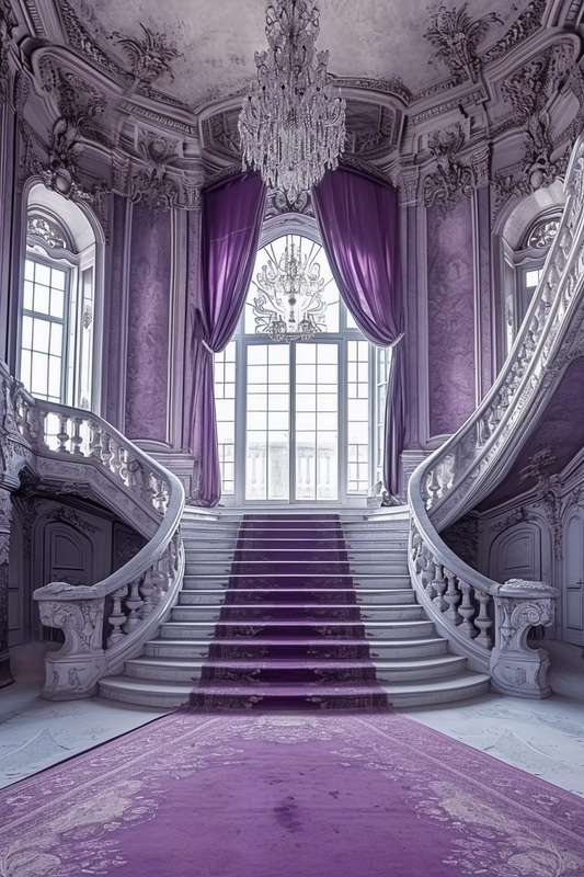 Purple & White Luxury Theme For Model Shoot - Backdrop Imperia Printed Backdrop