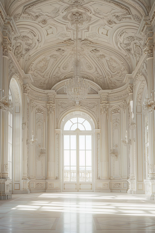 Premium White Luxury Theme For Model Shoot - Backdrop Imperia Printed Backdrop