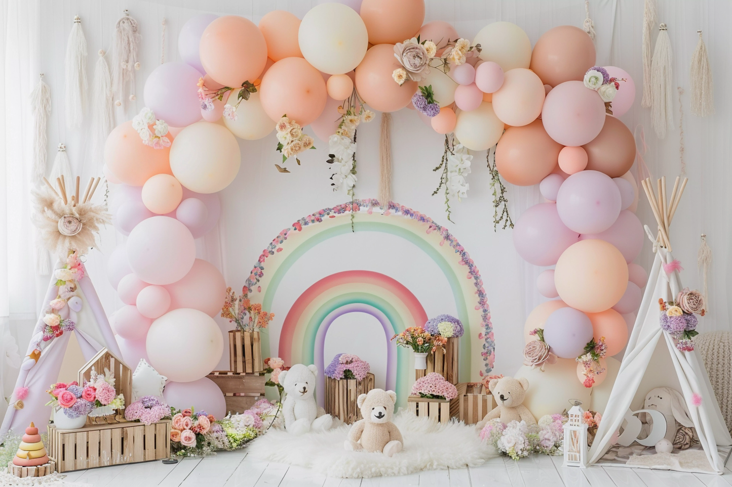 Multicolour Kids Balloon Theme 12 - Backdrop Imperia Printed Backdrop