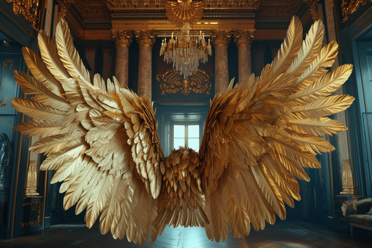 Golden Angel Wings Backdrop For Photoshoot - Backdrop Imperia Printed Backdrop