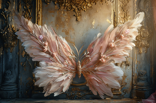 Pink Butterfly Wings Theme 19 - Backdrop Imperia Printed Backdrop